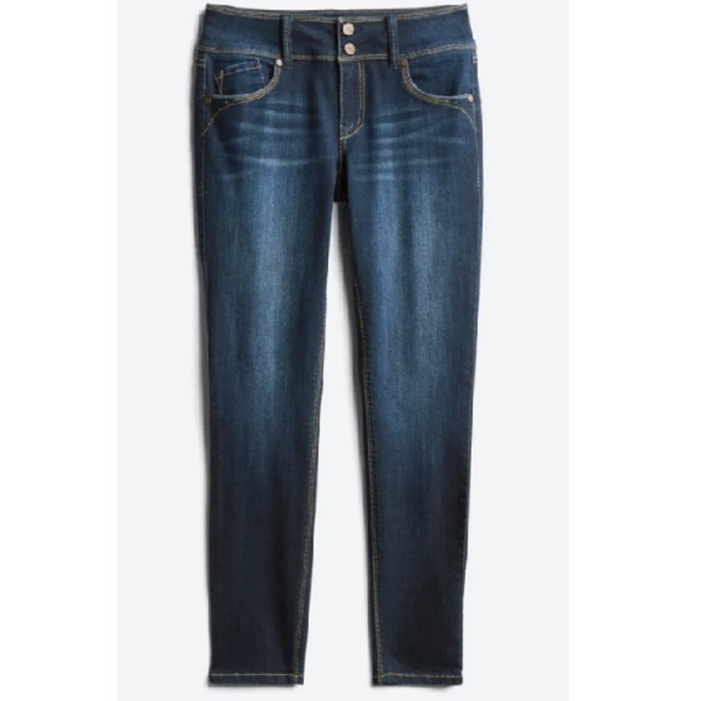 1822 DENIM Vintage Dex Double Button Skinny Jean